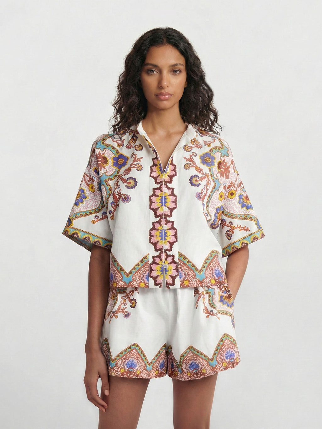 Noa - Conjunto camisero estampado boho étnico