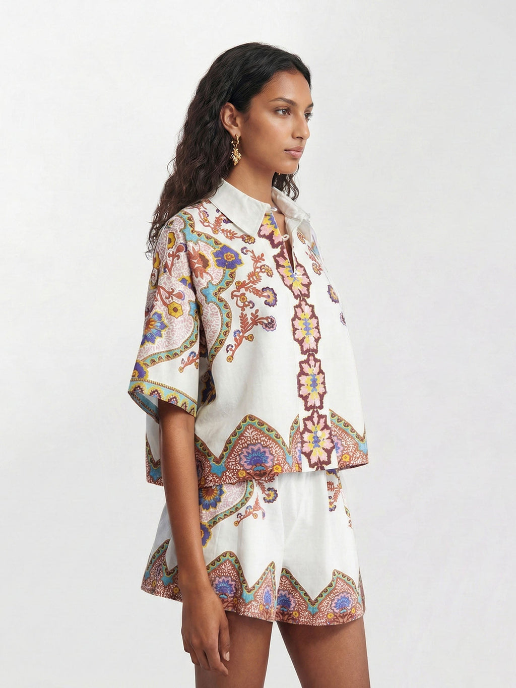 Noa - Conjunto camisero estampado boho étnico
