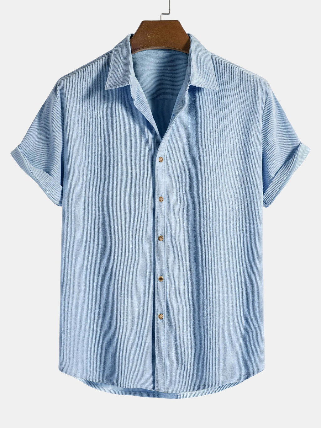 Camisa de algodón con botones y mangas cortas