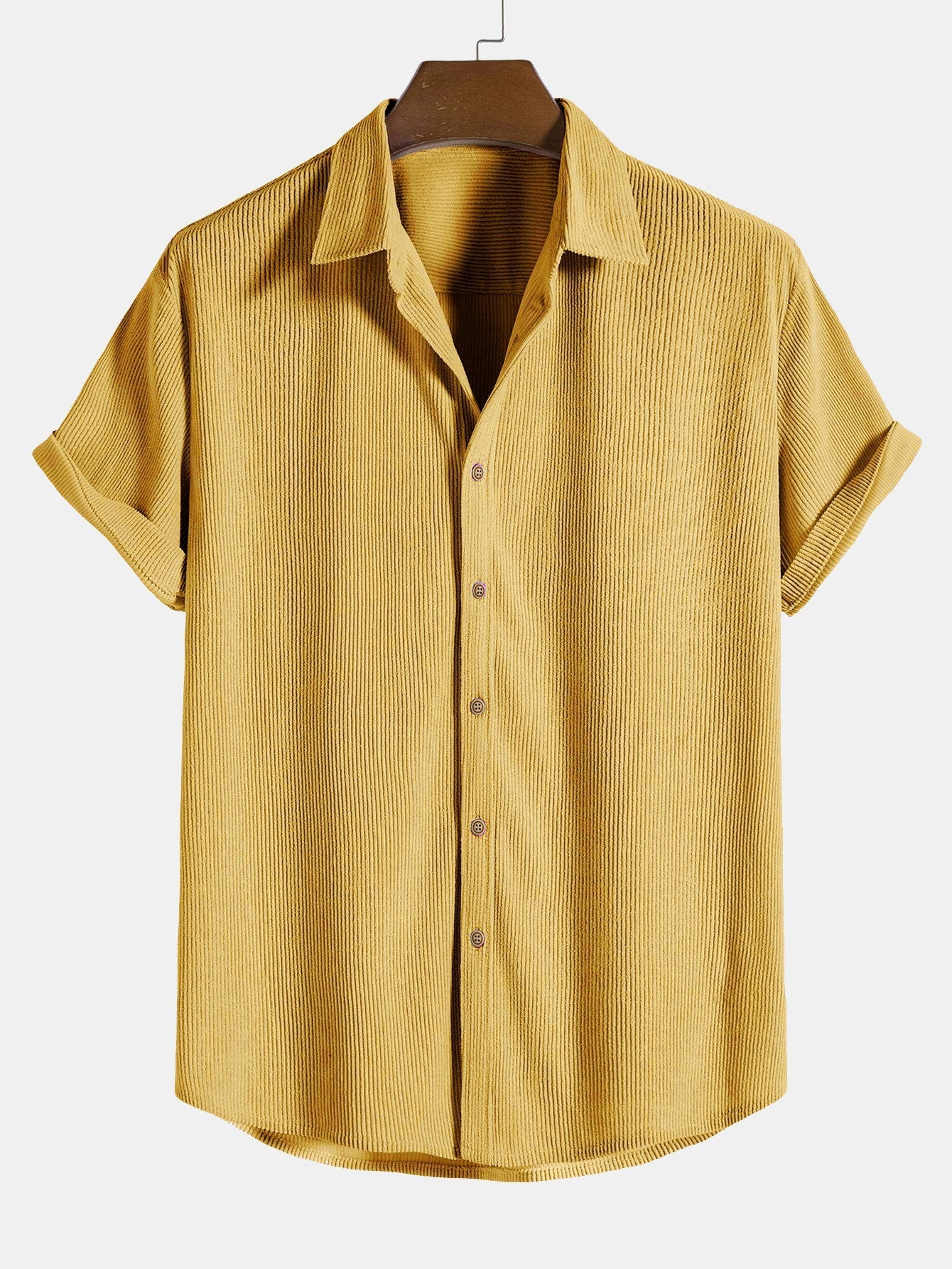 Camisa de algodón con botones y mangas cortas