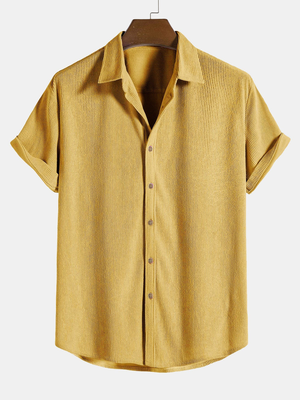 Camisa de pana de manga corta con botones + shorts