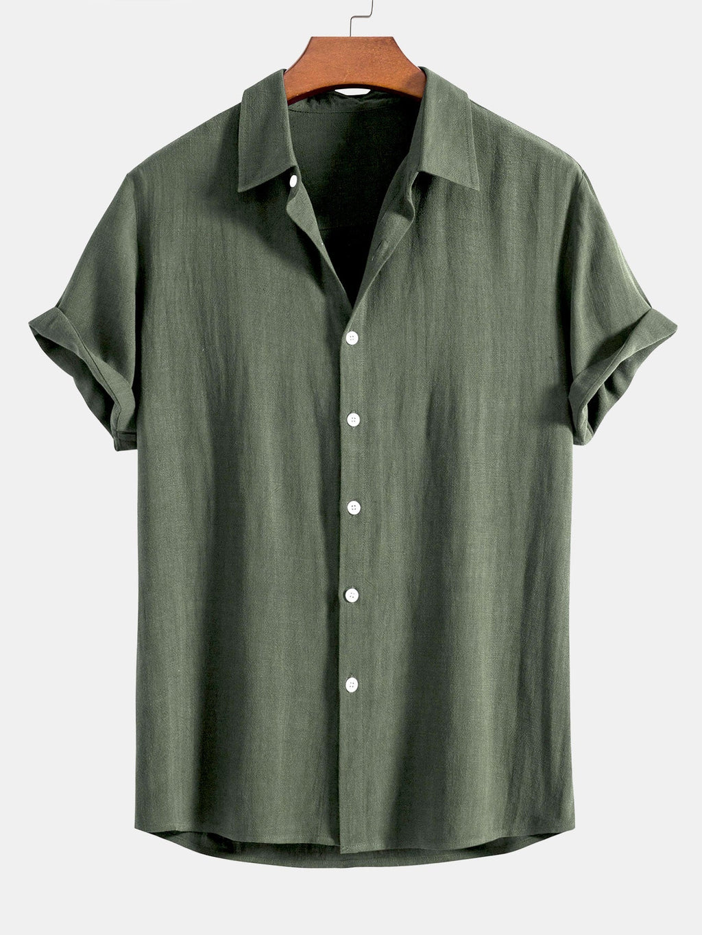 Camisa con botones en mezcla de lino y rayón
