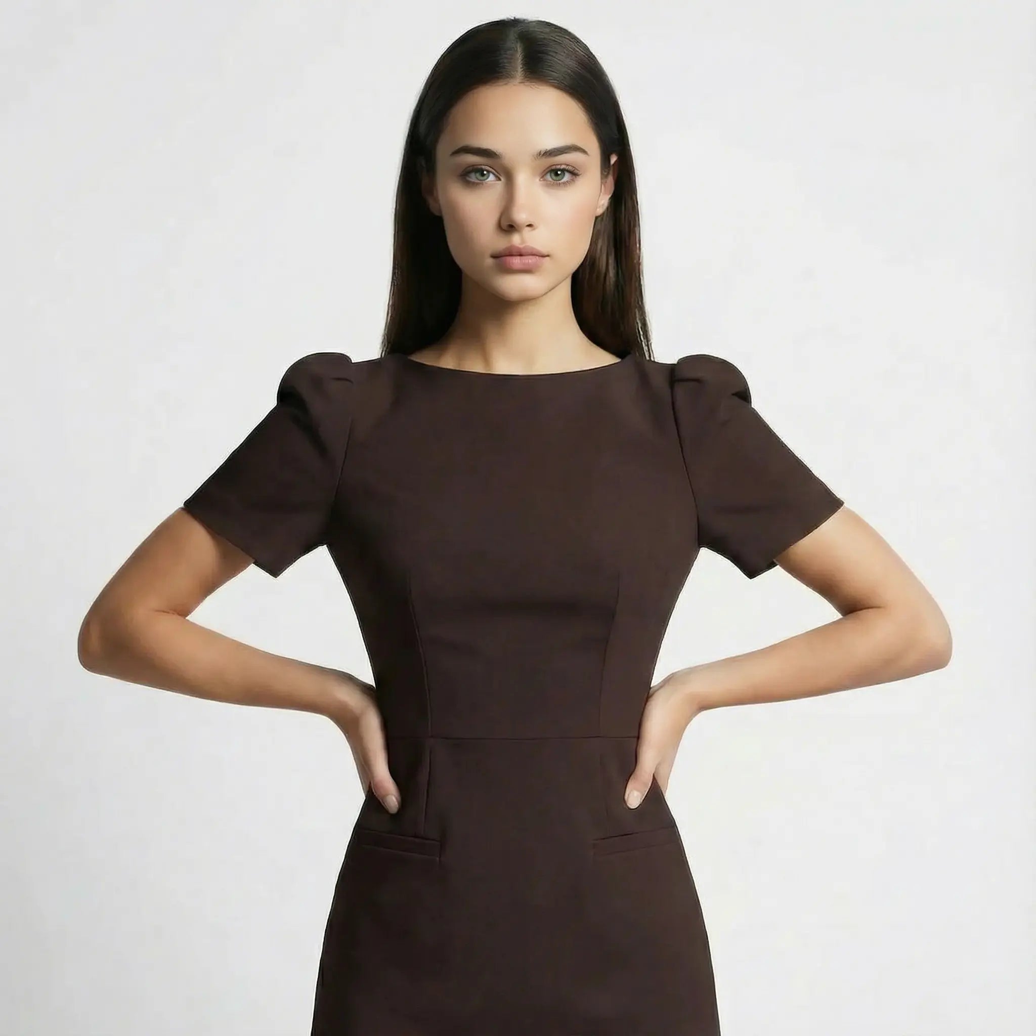 JANINE - Minivestido con mangas abullonadas