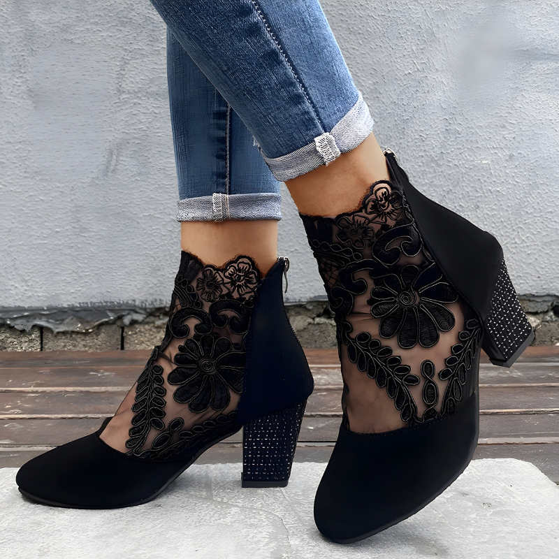 NORA - Elegantes zapatos de tacón alto con encaje