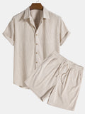 Camisa de pana de manga corta con botones + shorts