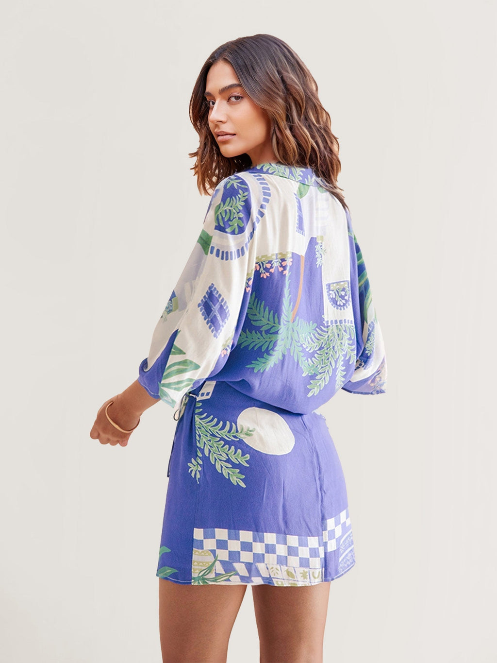 Emma - Conjunto camisero estampado costa azul
