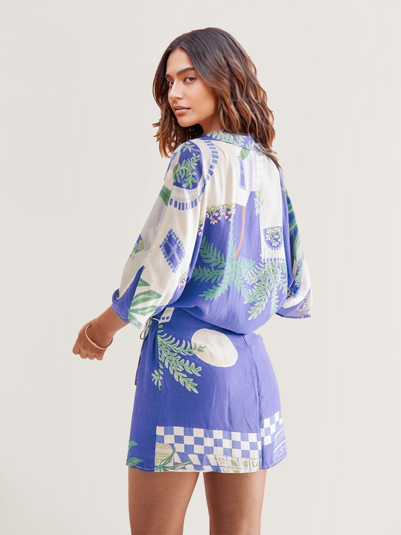 Emma - Conjunto camisero estampado costa azul