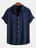 Camisa con botones en mezcla de lino y rayón