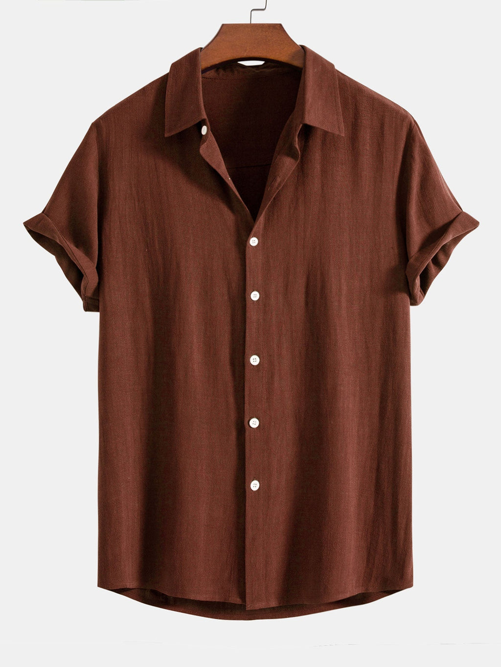 Camisa con botones en mezcla de lino y rayón