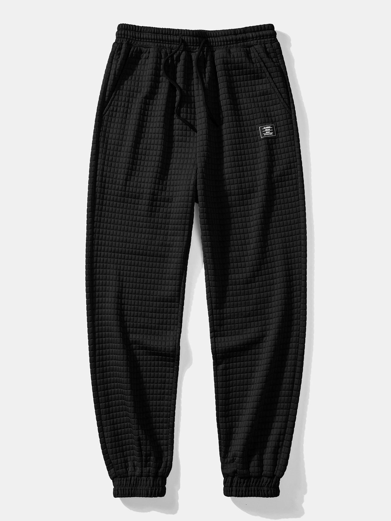 Camiseta waffle de manga corta + joggers waffle con cordón