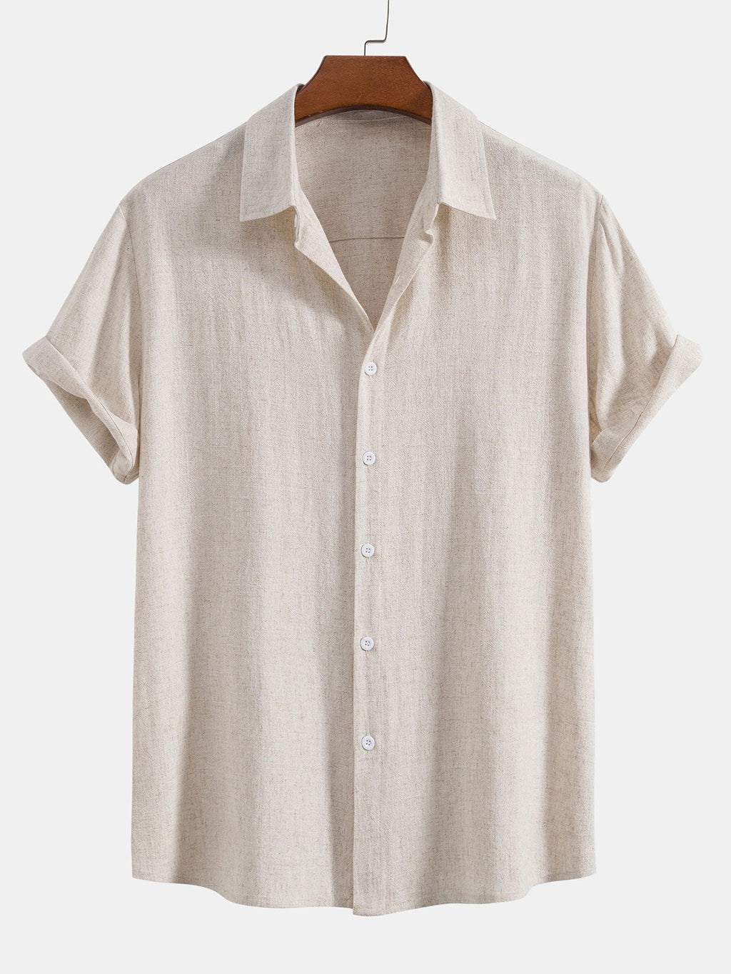Camisa con botones en mezcla de lino y rayón