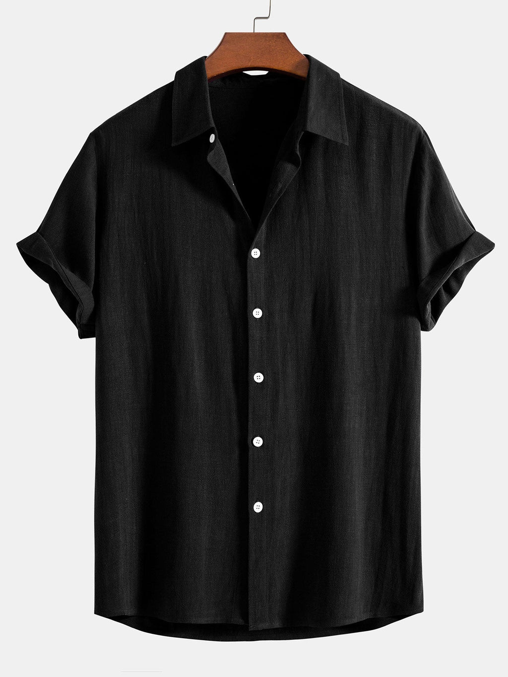 Camisa con botones en mezcla de lino y rayón