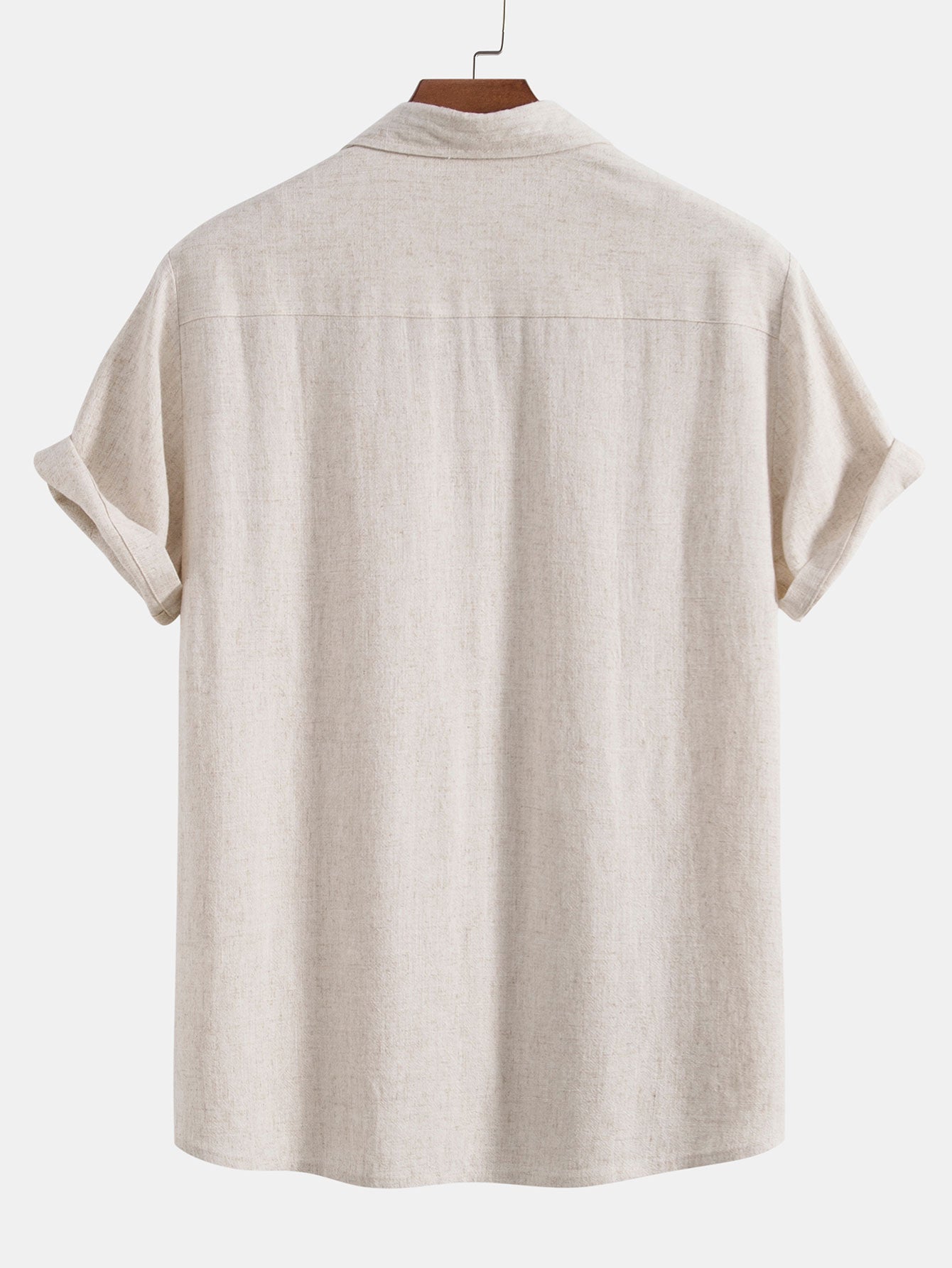 Camisa con botones en mezcla de lino y rayón