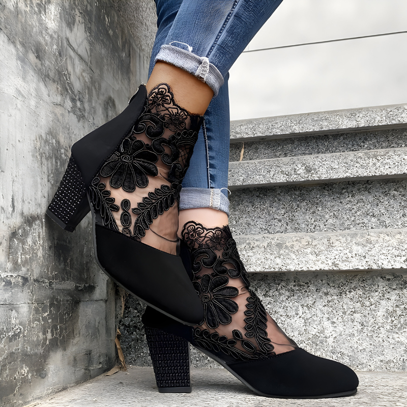 NORA - Elegantes zapatos de tacón alto con encaje