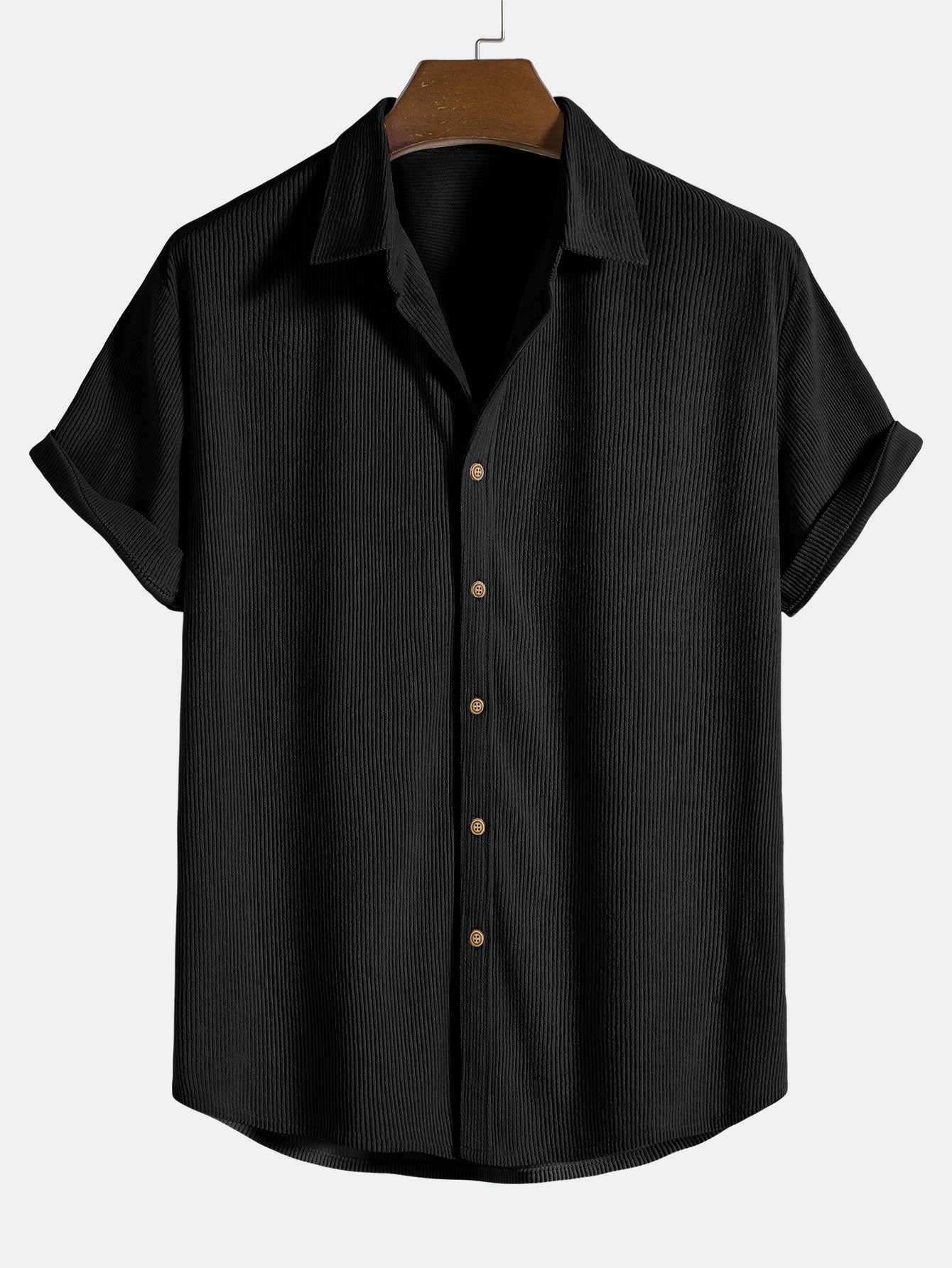 Camisa de pana de manga corta con botones + shorts