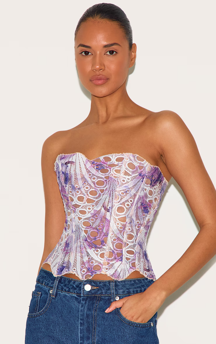 LIV - Elegante top corsé con delicado encaje
