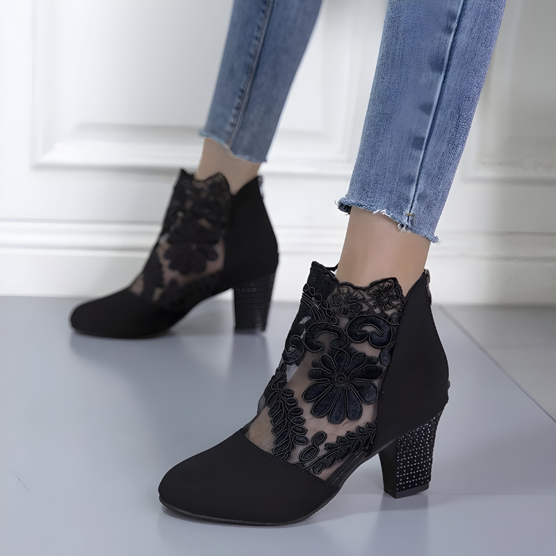 NORA - Elegantes zapatos de tacón alto con encaje
