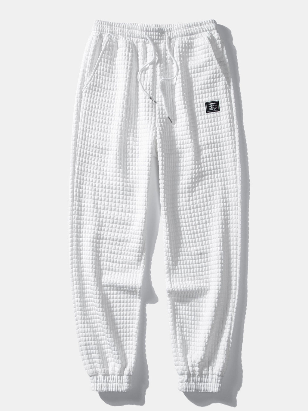Camiseta waffle de manga corta + joggers waffle con cordón
