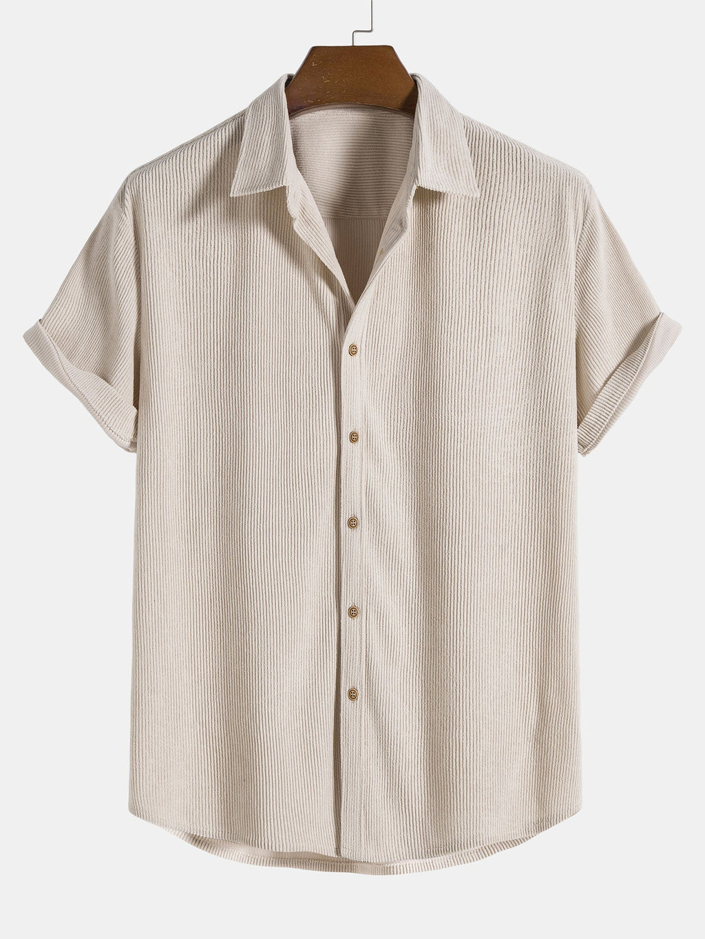 Camisa de algodón con botones y mangas cortas