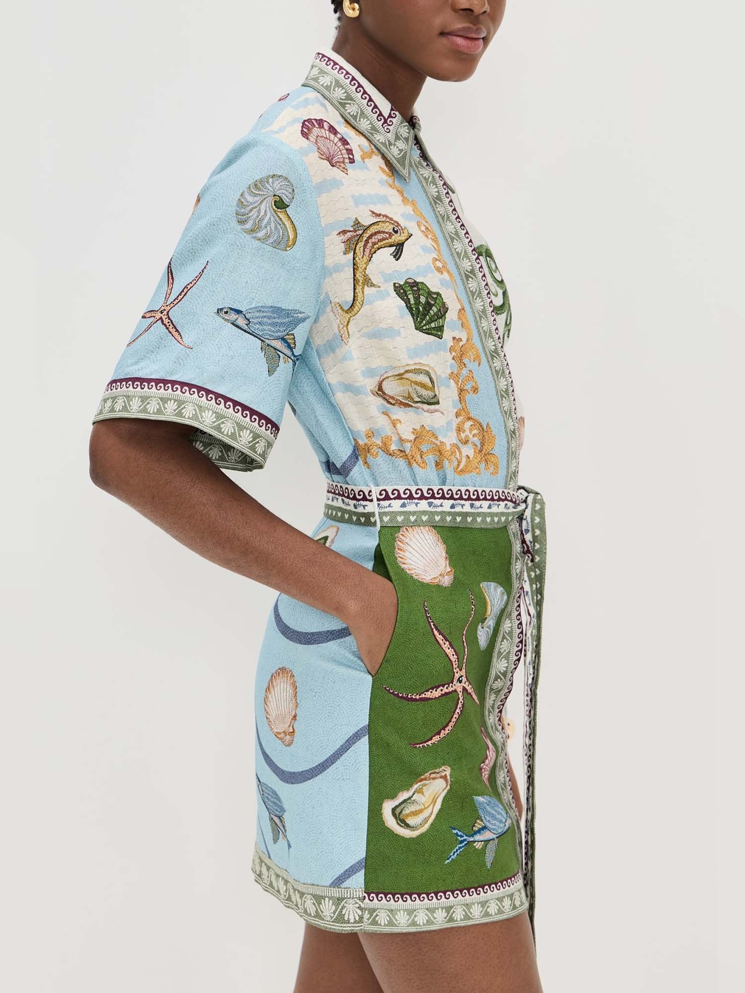 Marta - Conjunto camisero estampado mediterráneo
