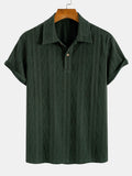 Gebreide Geometrische Ruit Jacquard Polo  Polo jacquard de rombos geométricos de punto