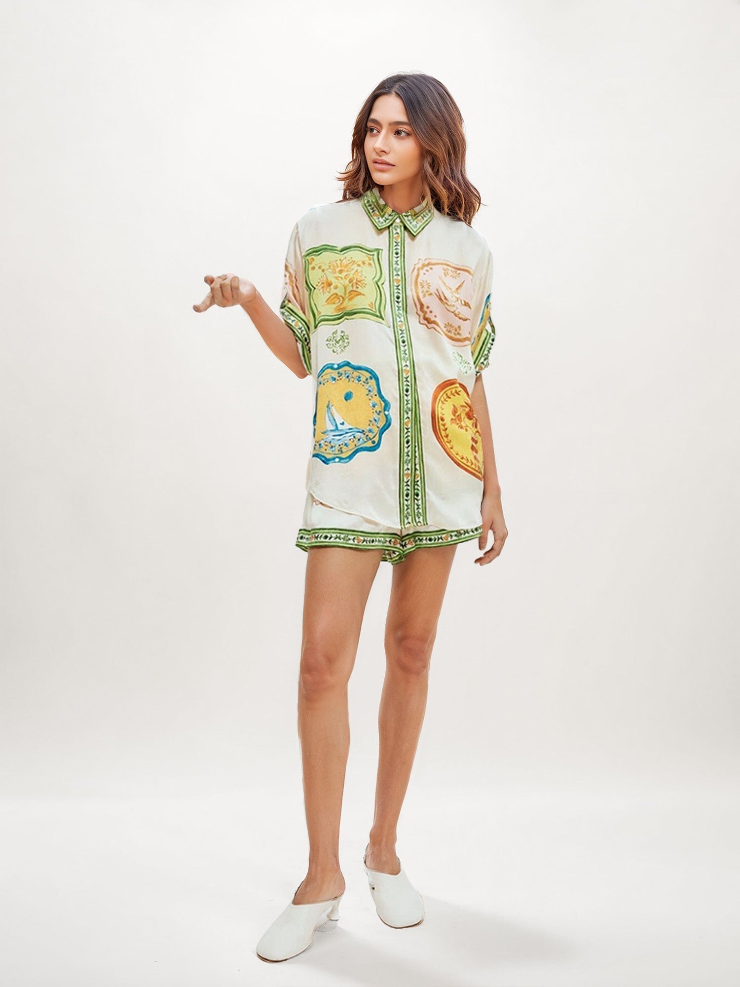 Celia - Conjunto de dos piezas con estampado