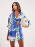 Emma - Conjunto camisero estampado costa azul