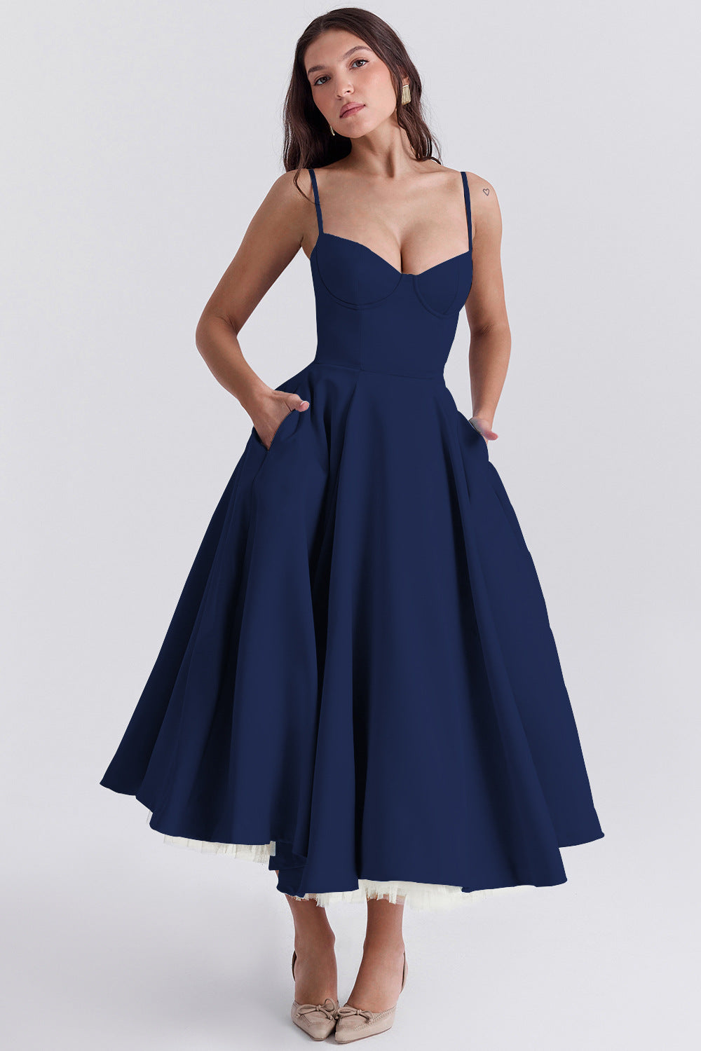 YLIANA - Vestido midi romántico de verano
