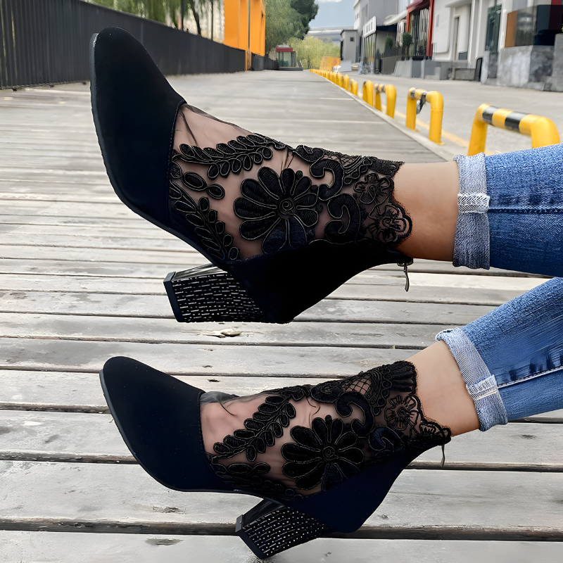 NORA - Elegantes zapatos de tacón alto con encaje