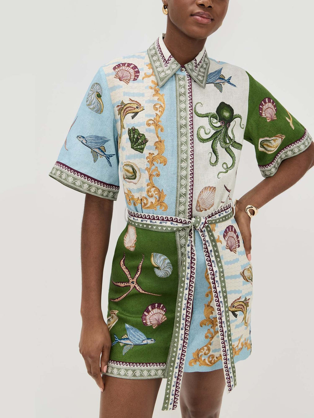 Marta - Conjunto camisero estampado mediterráneo