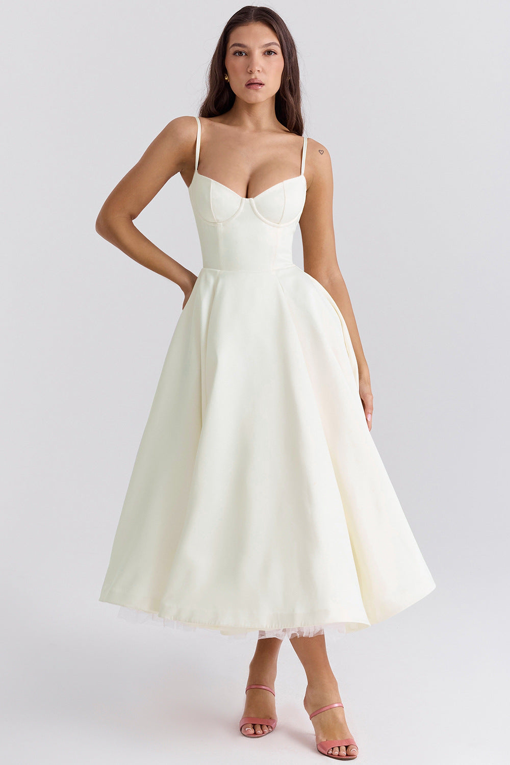YLIANA - Vestido midi romántico de verano