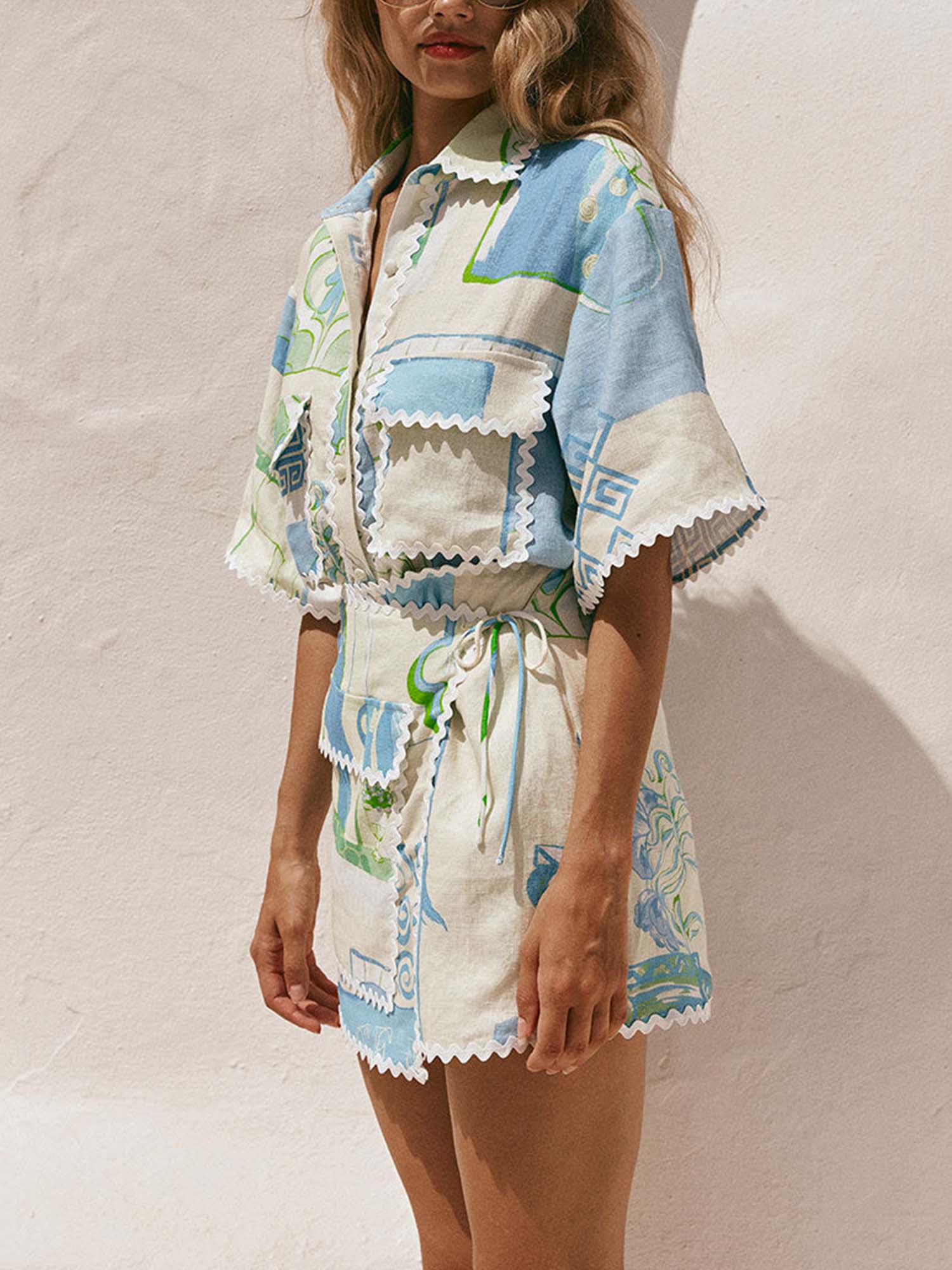 Lara - Conjunto estampado con falda cruzada