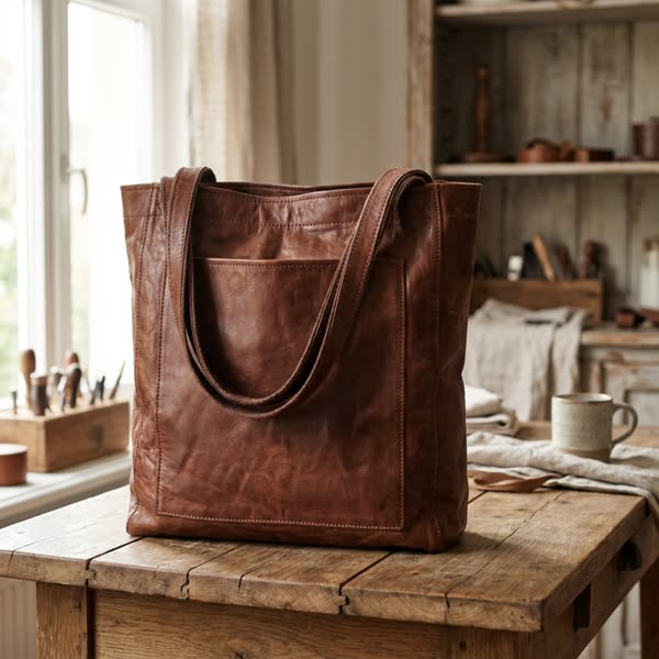 THESSALY - Bolso tote clásico de piel