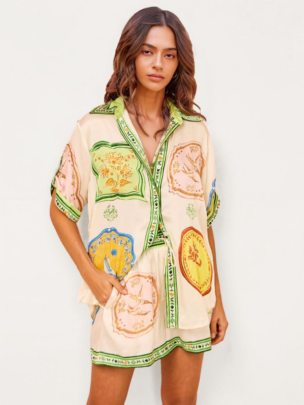 Celia - Conjunto de dos piezas con estampado