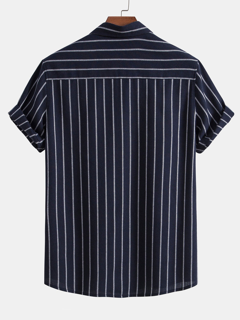 Camisa de rayas con botones en mezcla de algodón