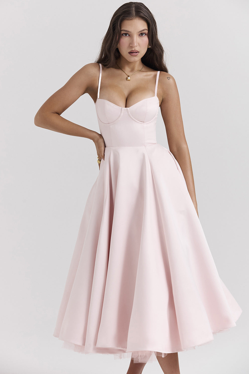 YLIANA - Vestido midi romántico de verano