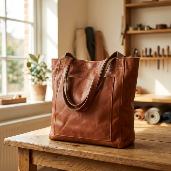 THESSALY - Bolso tote clásico de piel