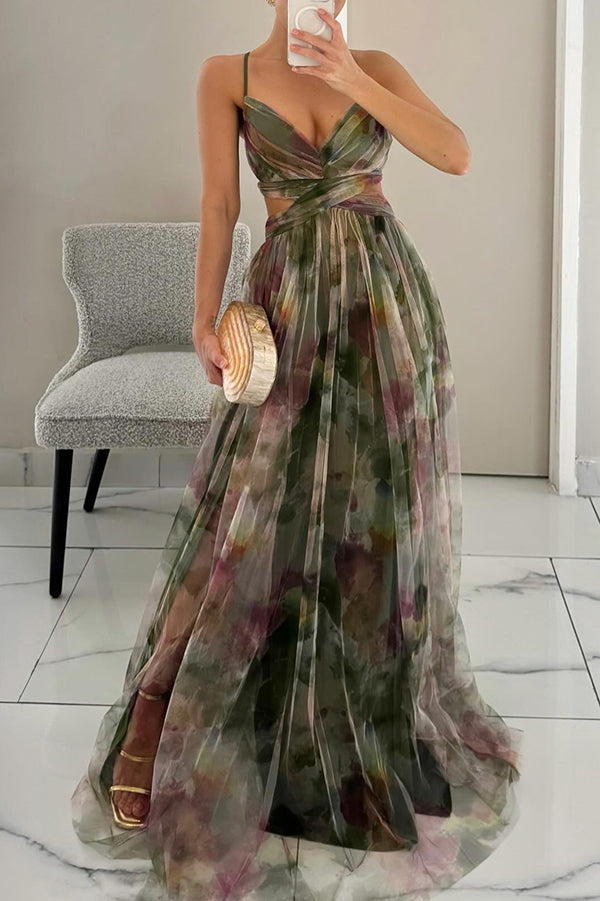 GISELLE - Vestido largo de gasa