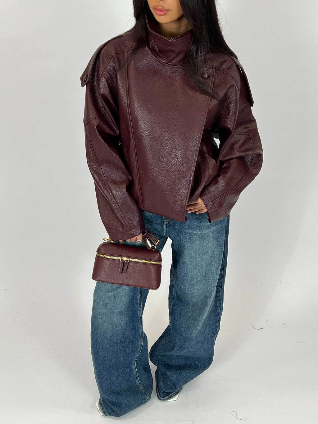 LAUREN - Chaqueta oversize de piel sintética