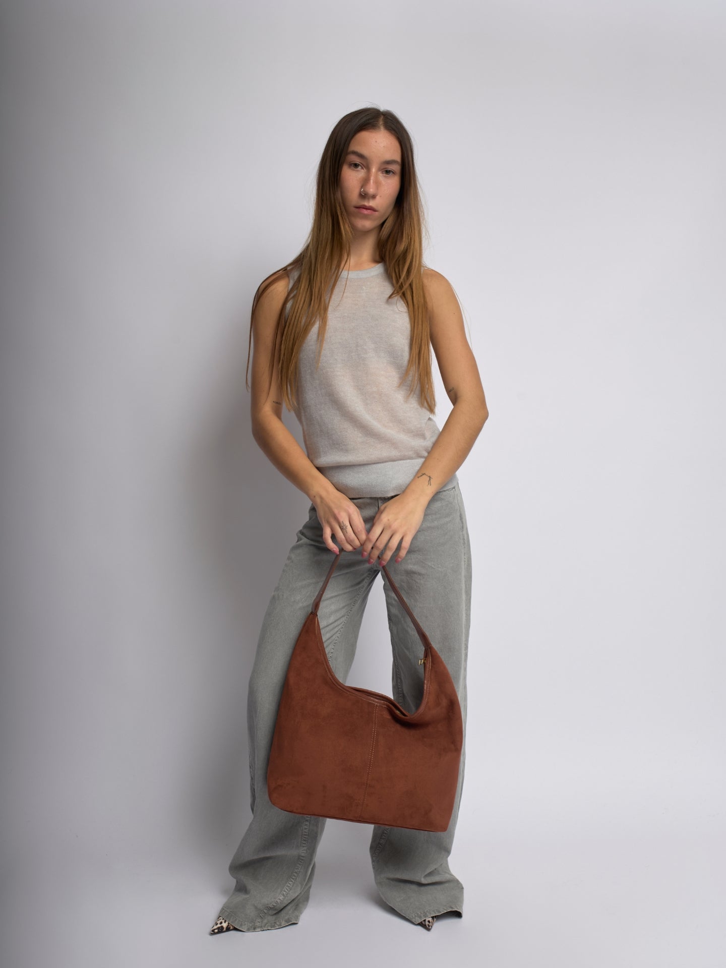Suede Daily Leather Tote - Bolso tote diario de ante