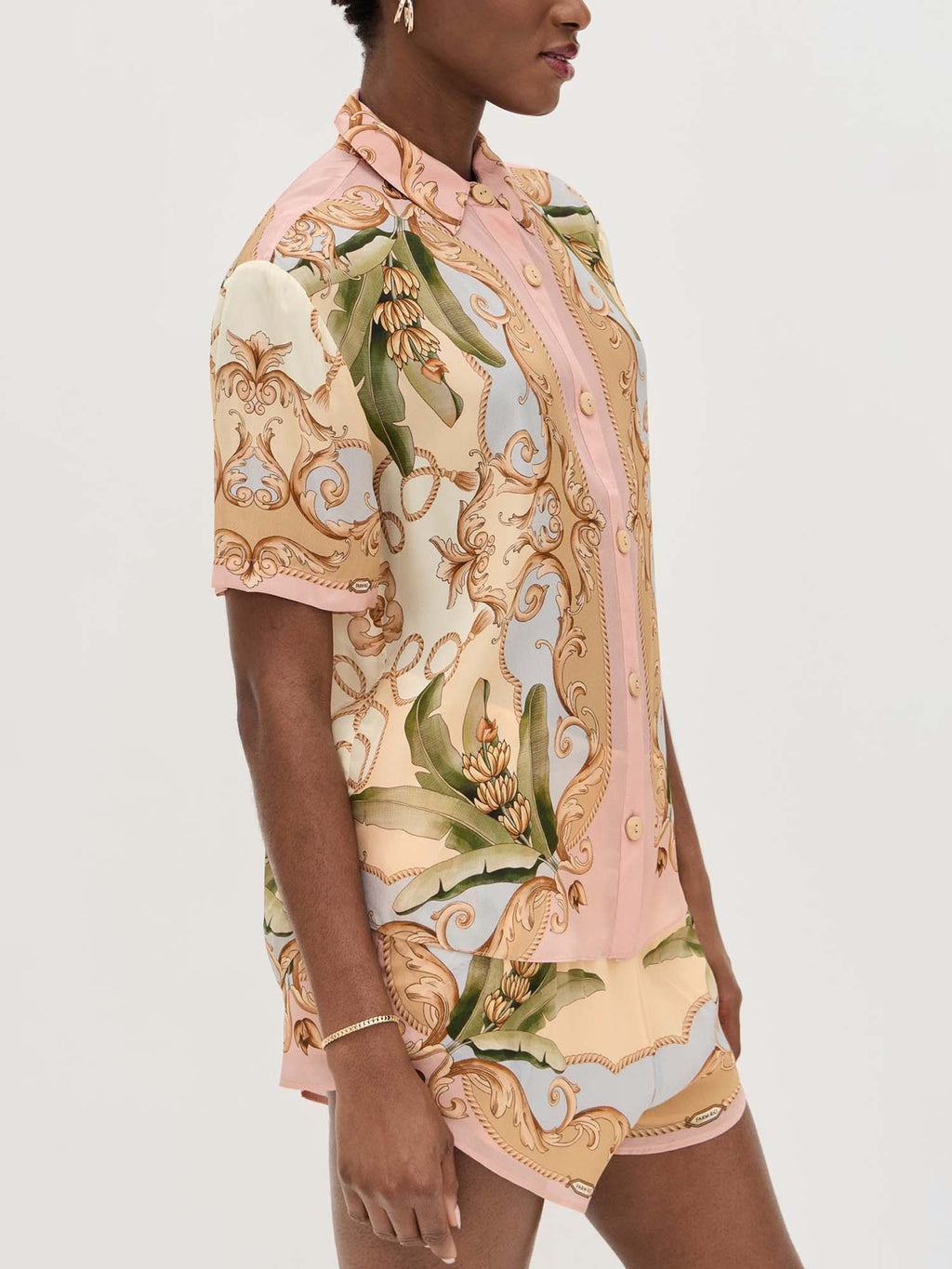 Julia - Conjunto camisero estampado barroco tropical