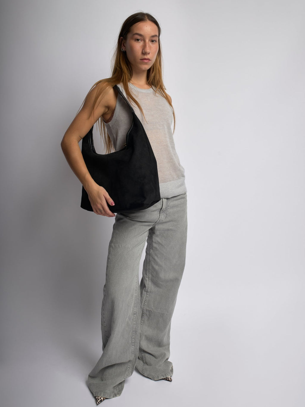 Suede Daily Leather Tote - Bolso tote diario de ante