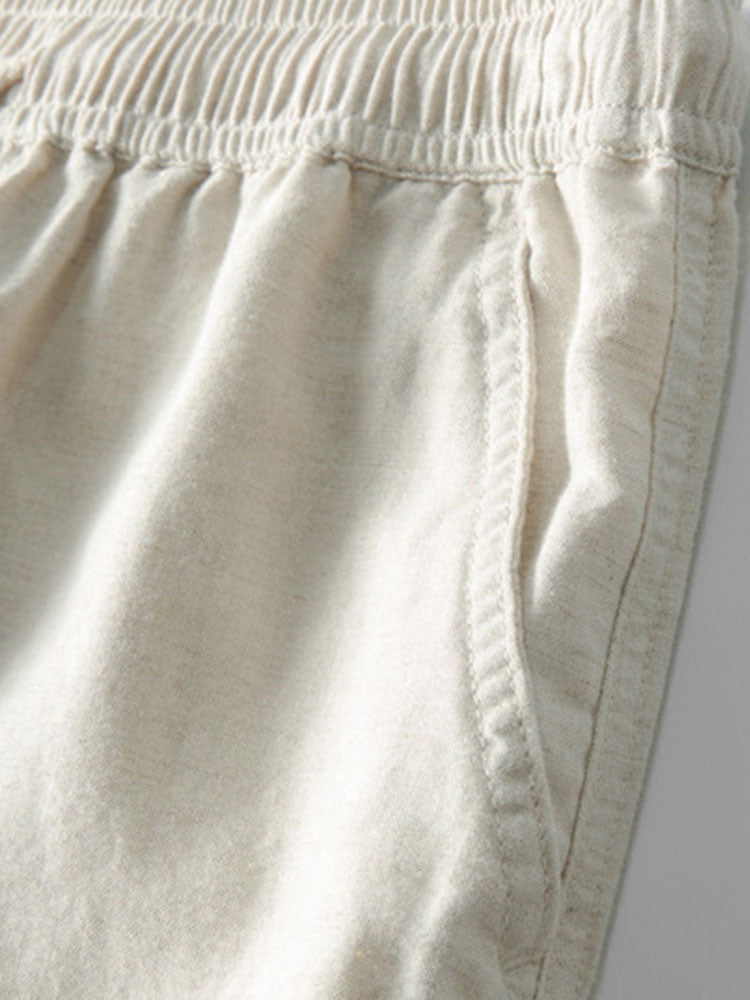 Camisa cubana jacquard geométrica + pantalón recto de lino