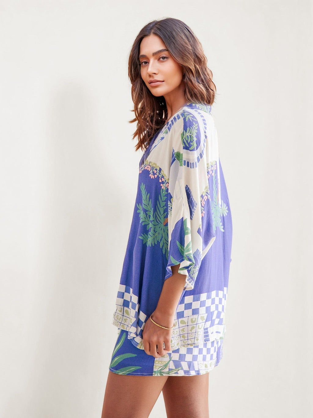 Emma - Conjunto camisero estampado costa azul