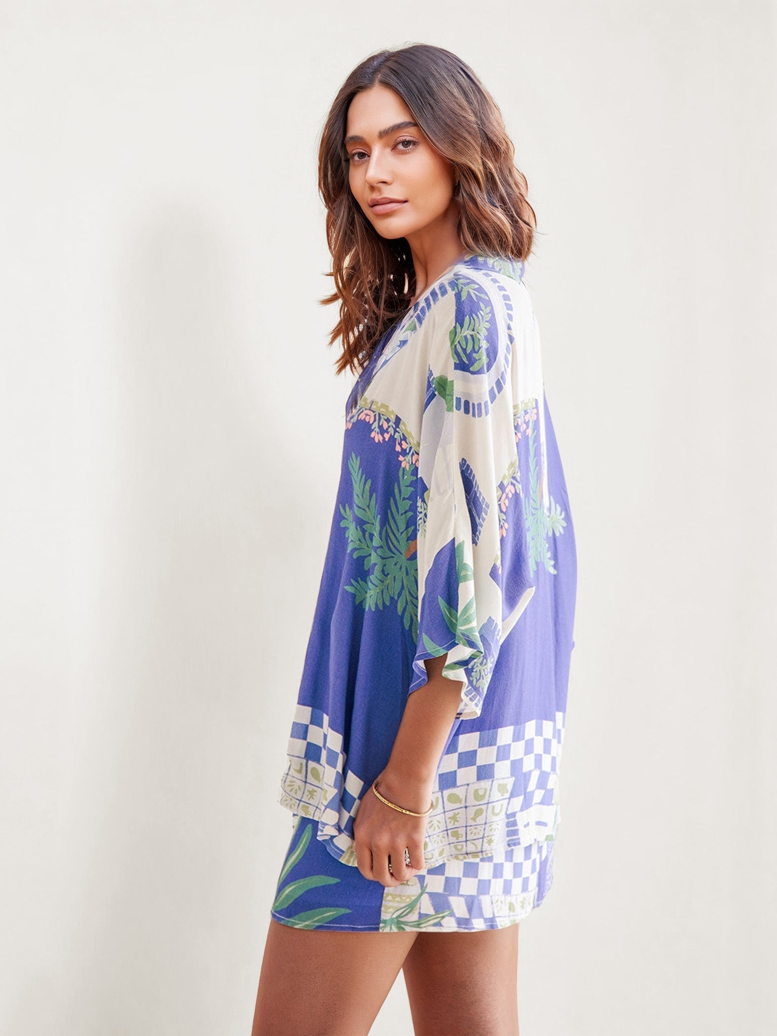 Emma - Conjunto camisero estampado costa azul