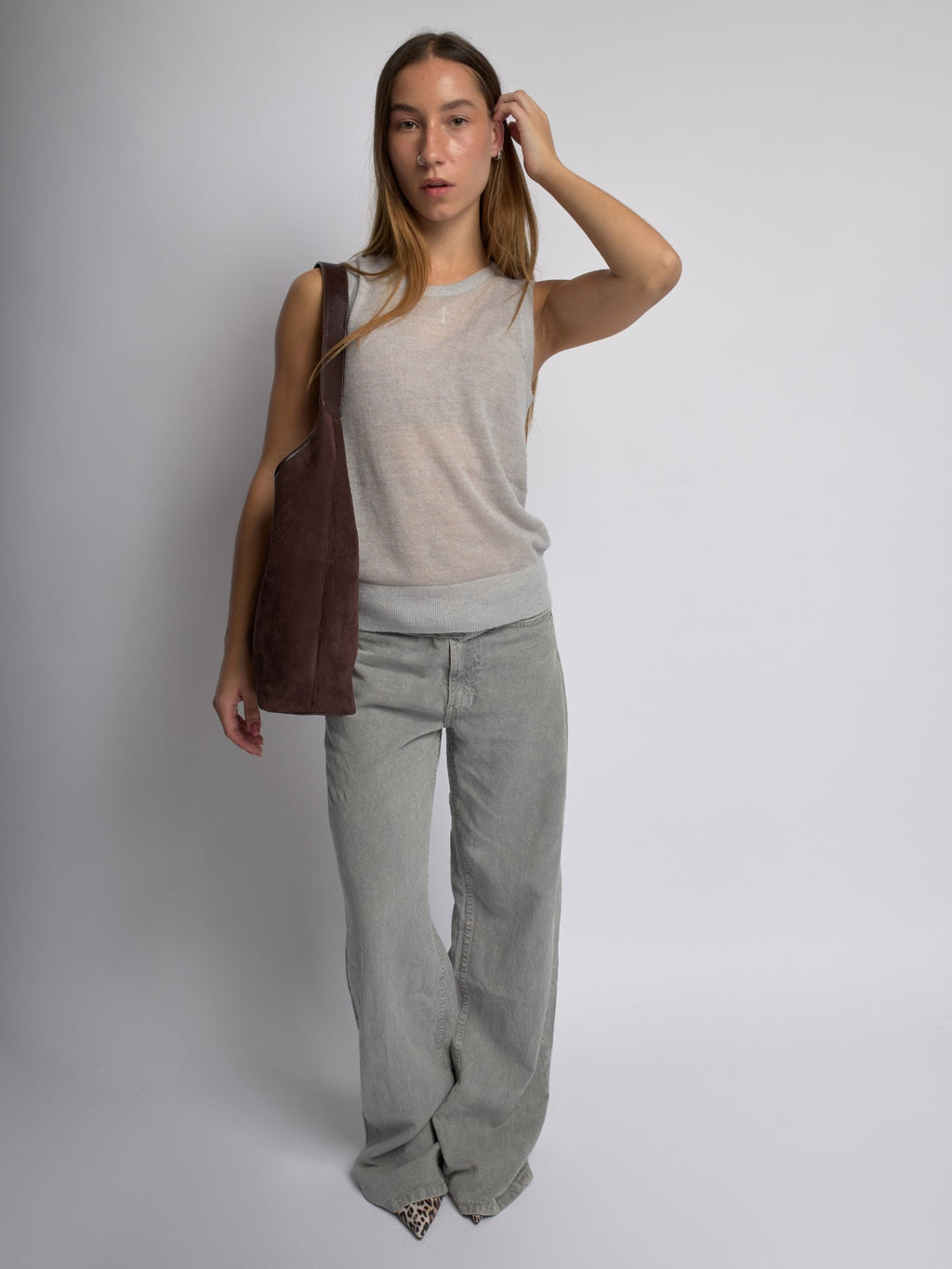 Suede Daily Leather Tote - Bolso tote diario de ante