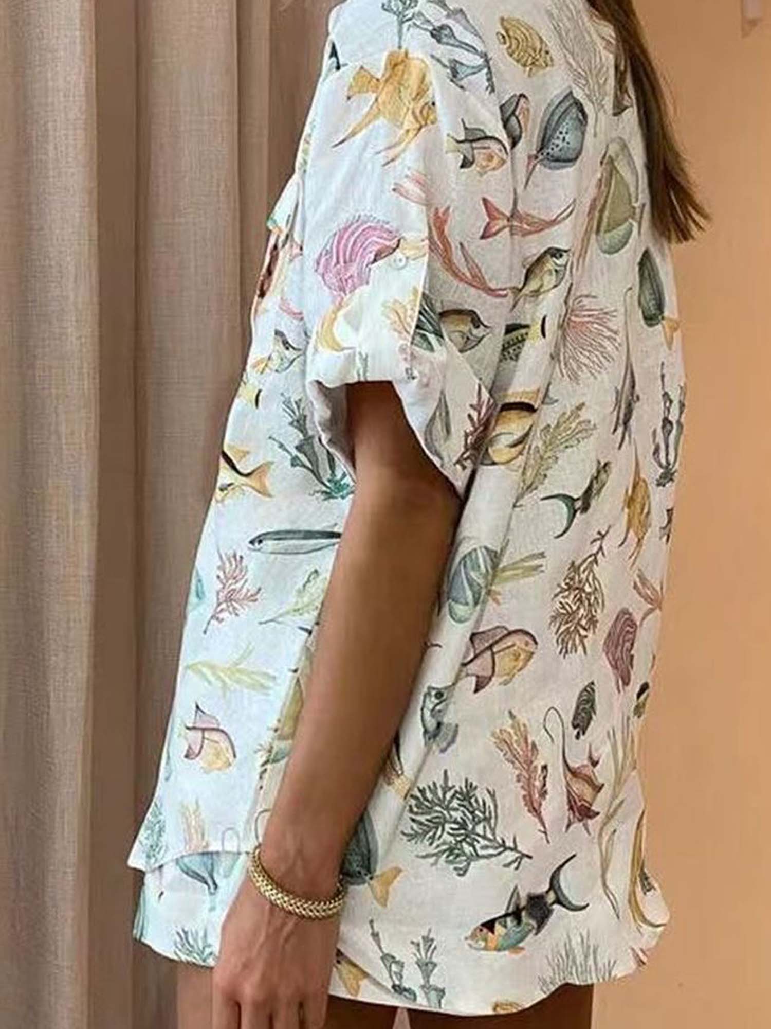 CONJUNTO CAMISERO ESTAMPADO MARINO