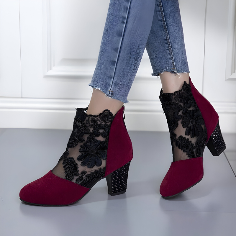 NORA - Elegantes zapatos de tacón alto con encaje