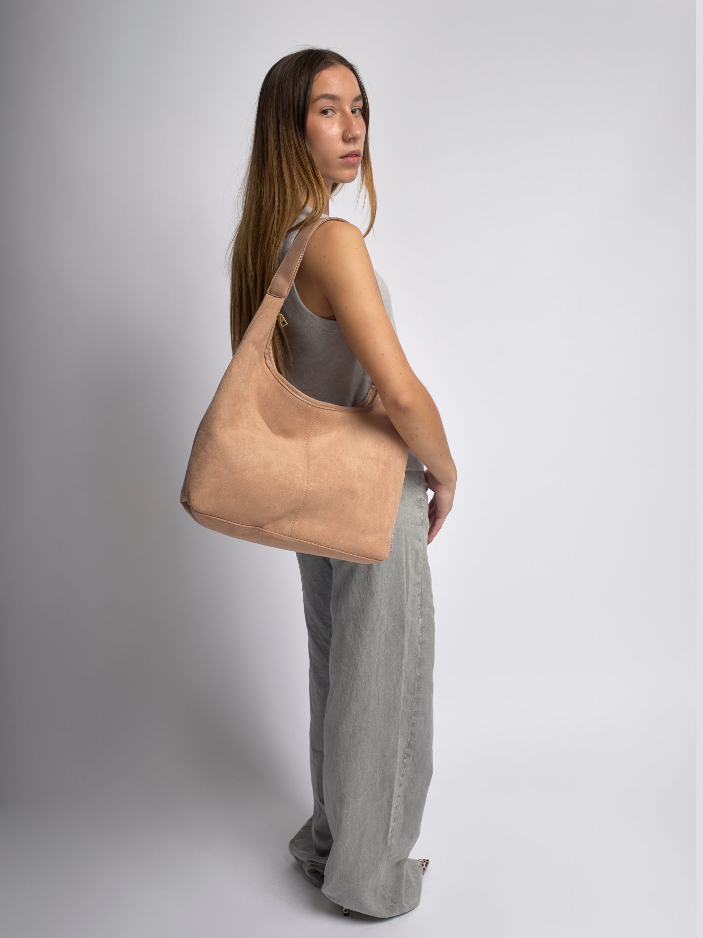Suede Daily Leather Tote - Bolso tote diario de ante