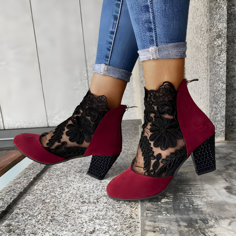 NORA - Elegantes zapatos de tacón alto con encaje